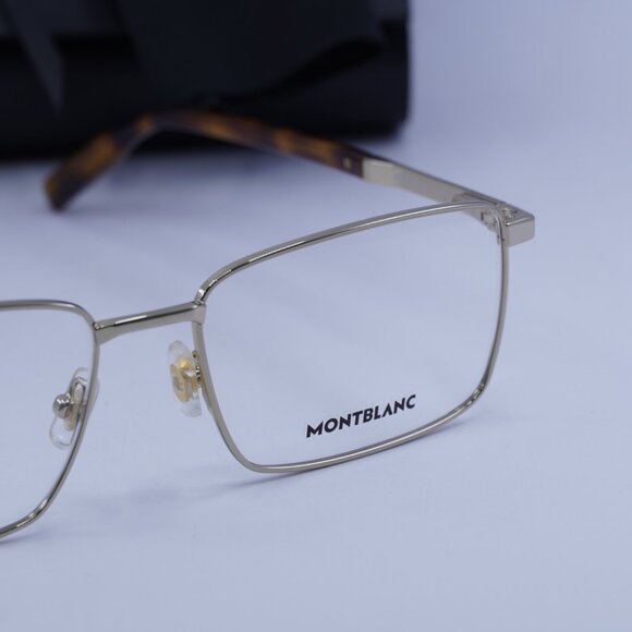 Montblanc MB0022O 003 Rectangle Eyeglasses 57mm –Gold/Havana - Picture 2 of 9